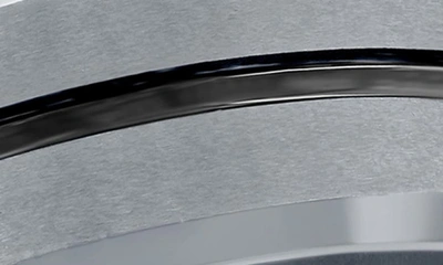 Blackjack Matte & Polished Silver And Black Stripe Tungsten Ring In Silver/black