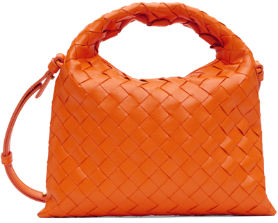 Shop Bottega Veneta Orange Mini Hop Bag In 7524 Papaya N M Br