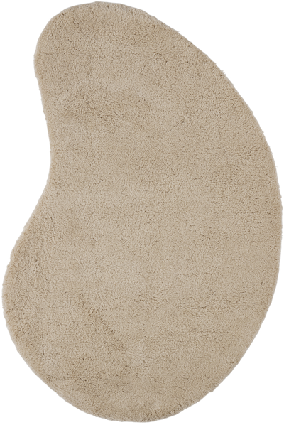 Shop Ferm Living Off-white Small Forma Wool Rug In Ash Brown