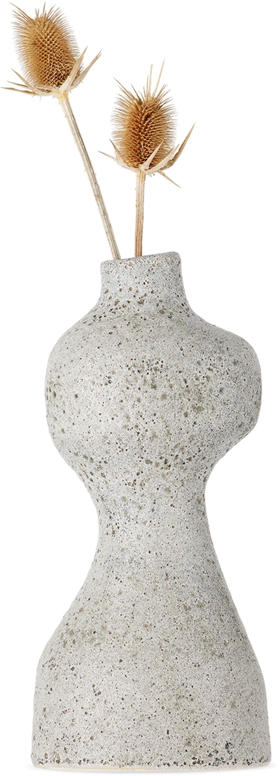 Shop Ferm Living Gray Medium Yara Vase In Grey Pumice