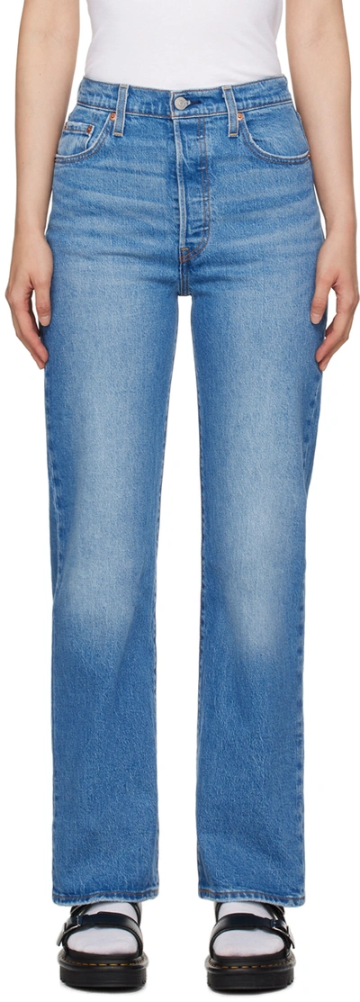 Shop Levi's Blue Ribcage Full Length Jeans In Dance Around