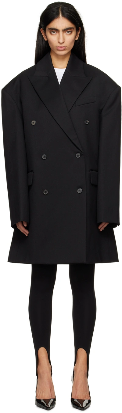 Shop Wardrobe.nyc Black Double-breasted Coat