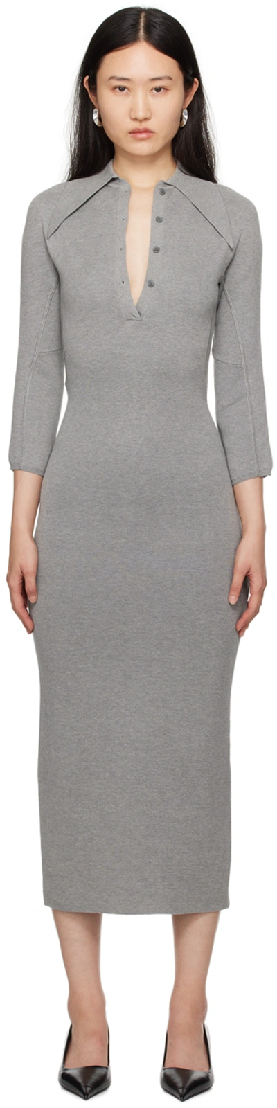 Shop 16arlington Gray Alerone Midi Dress In Grey