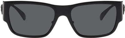 Shop Versace Black Medusa Sunglasses In 126187 Matte Black