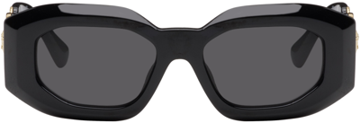 Shop Versace Black Maxi Medusa Biggie Sunglasses In Gb1/87