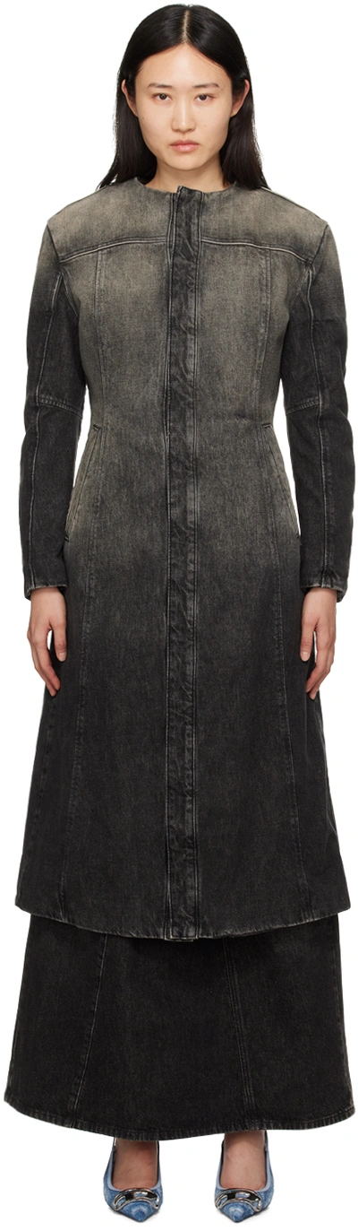 Shop Diesel Black De-sy-s Denim Coat In 2