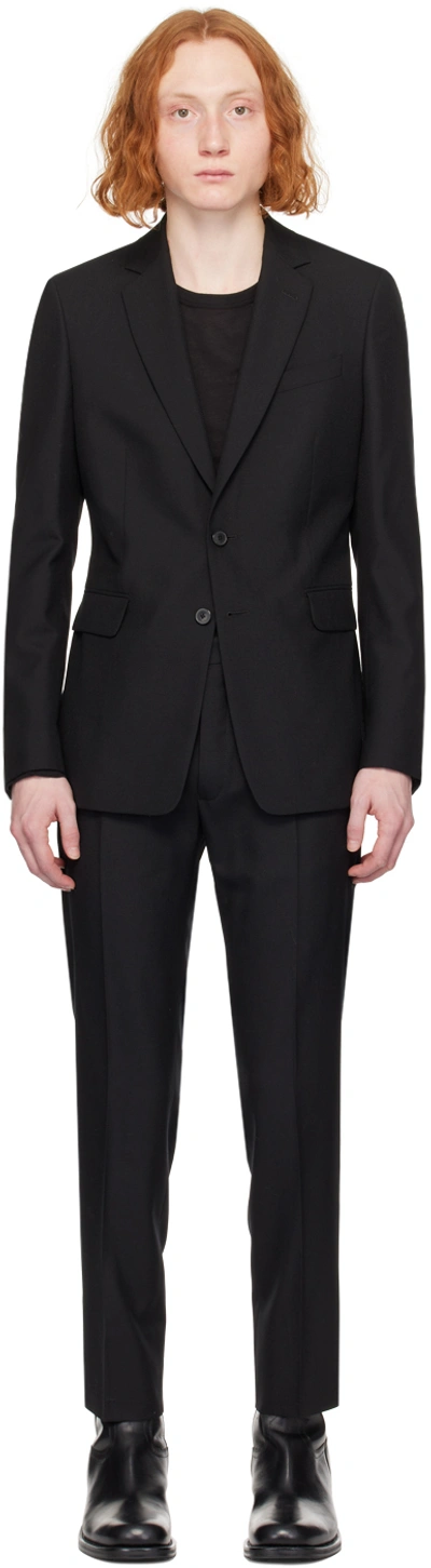 Shop Dries Van Noten Black Slim Fit Suit In 900 Black