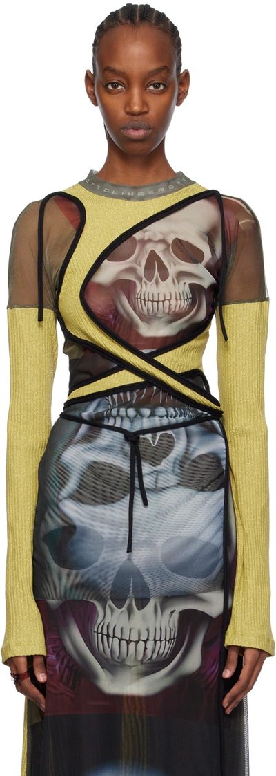 Shop Ottolinger Multicolor Wrap Long Sleeve T-shirt In Skull Print