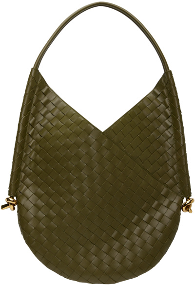 Shop Bottega Veneta Green Medium Solstice Shoulder Bag In 2859 Mud M Brass