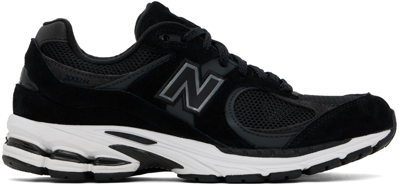 New Balance Mens Black White 2002 Logo-patch Suede And Mesh Low-top Trainers In Black