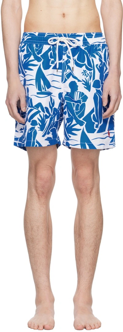 Shop Polo Ralph Lauren Blue Traveler Swim Shorts In Pampelonne Convo