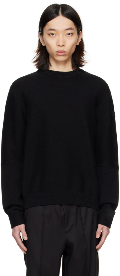 Shop Moncler Black Patch Sweater In Black 999