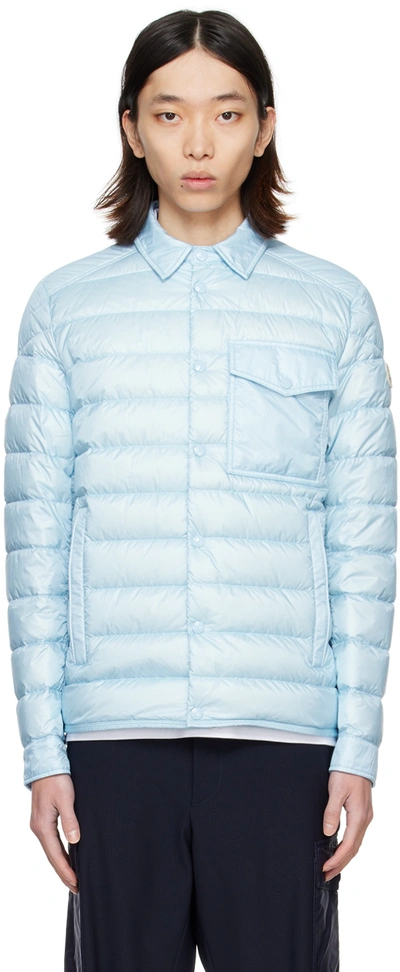 Shop Moncler Blue Tenibres Down Jacket In Baby Blue 70c
