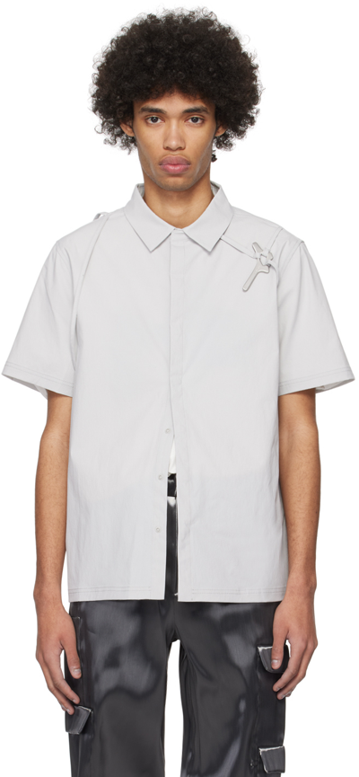 Shop Heliot Emil Gray Purulence Technical Shirt In Light Grey