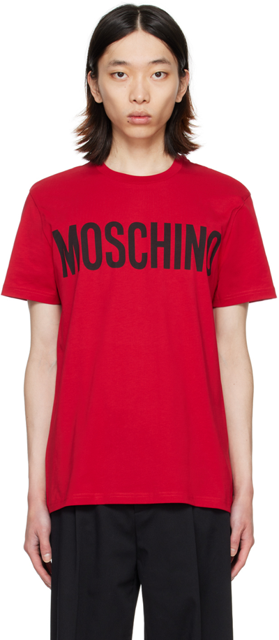 Shop Moschino Red Printed T-shirt In A1116
