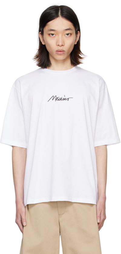 Moschino Man T-shirt White Size 42 Cotton In A1001