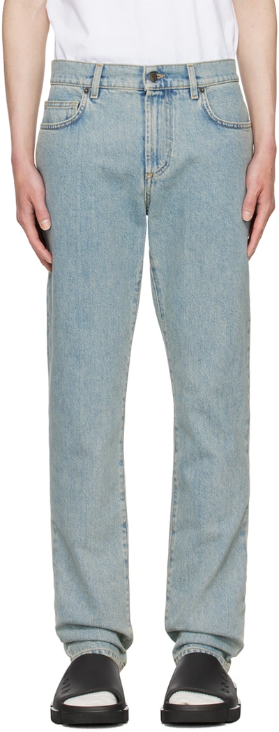 Shop Moschino Blue Five-pocket Jeans In A0281