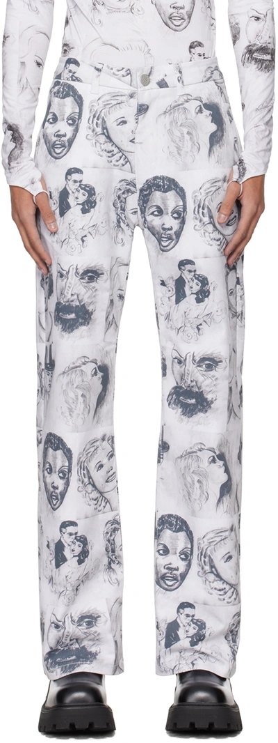 Shop Maisie Wilen White Nebula Trousers In Fan Art