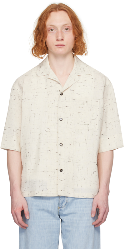 Shop Bottega Veneta Off-white Pocket Shirt In 4097-dove/black