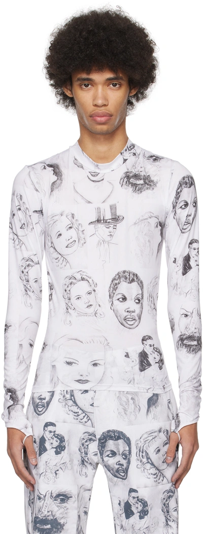 Shop Maisie Wilen White Body Shop Long Sleeve T-shirt In Fan Art