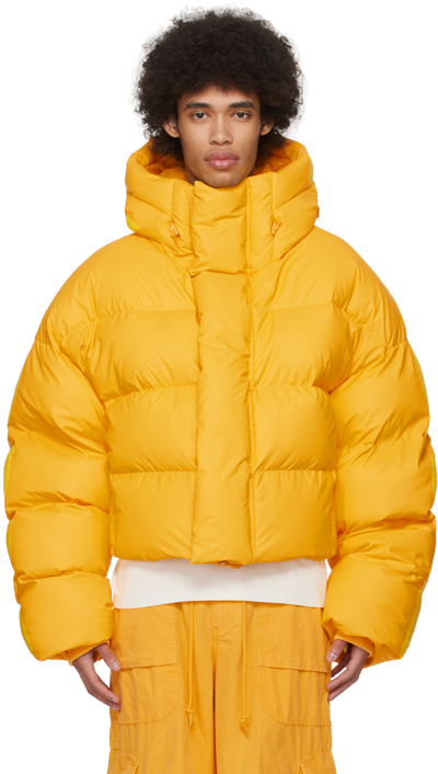 Shop Entire Studios Yellow Mml Down Puffer Jacket In Citrine