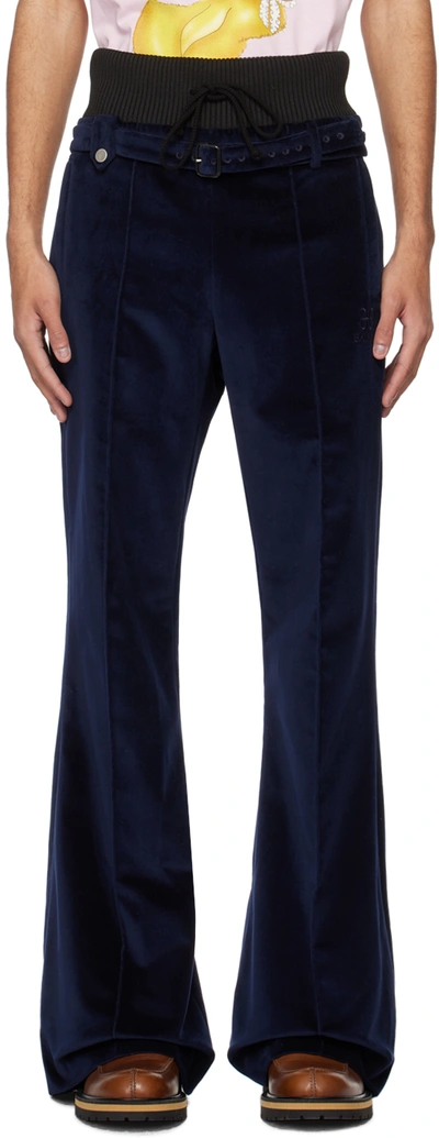 Shop Egonlab Black & Navy Tailored Track Pants