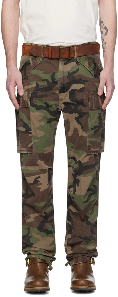 Shop Rrl Brown & Khaki Regiment Cargo Pants In Woodland Camo