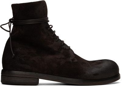 Shop Marsèll Brown Zucca Media Lace-up Ankle Boots In T. Moro