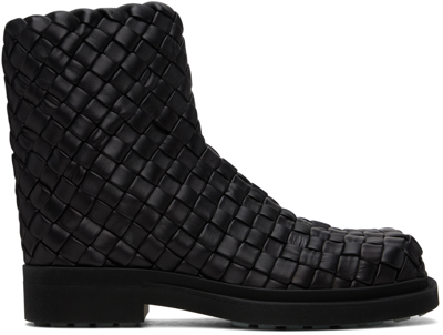 Bottega Veneta Snap Ankle Boot In 1000-black