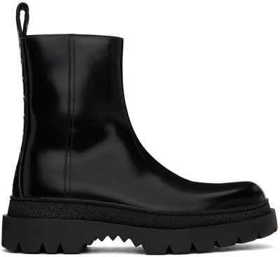 Bottega Veneta Black Highway Chelsea Boots In 1000-black