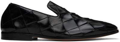 Shop Bottega Veneta Black Roma Slippers In 1000-black