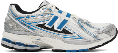 Shop New Balance White & Blue 1906r Sneakers In Silver Metallic