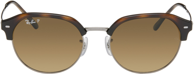 Shop Ray Ban Brown & Silver Rb4429 Sunglasses In 710/m2 Havana