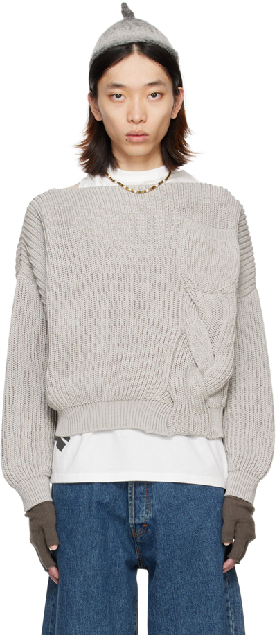 Shop Magliano Gray Funghi Sweater In 53 Light Grey
