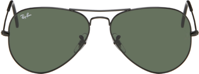 Shop Ray Ban Black Aviator Classic Sunglasses In L2823 Black
