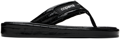 Shop Coperni Black Branded Flip Flops