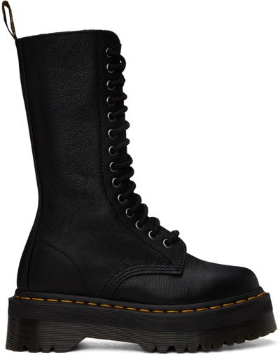 Shop Dr. Martens' Black 1b99 Pisa Leather Mid-calf Lace-up Boots In Black Pisa