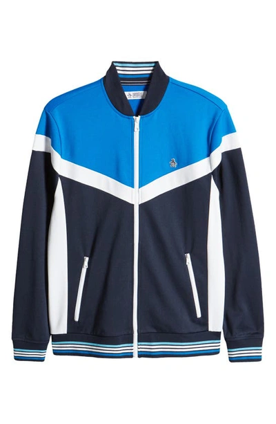 Shop Original Penguin Colorblock Track Jacket In Skydiver