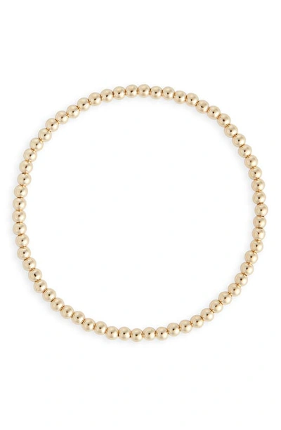 Shop Nashelle Beaded Stretch Bracelet In Yellow Gold Fill