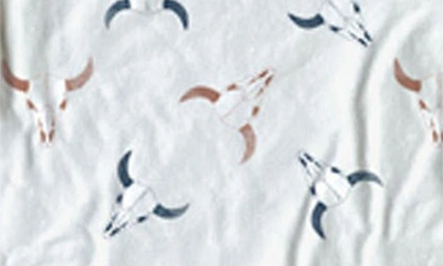 Shop Laree + Co Braxton Steer Print Convertible Snap Footie Pajamas In White