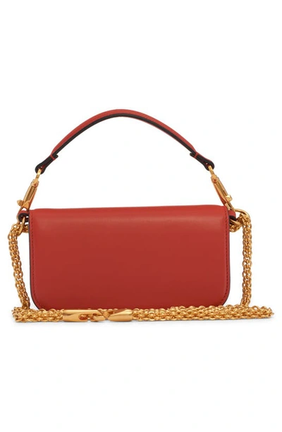 Shop Valentino Garavani Small Locò Leather Shoulder Bag In Kt7 Amber