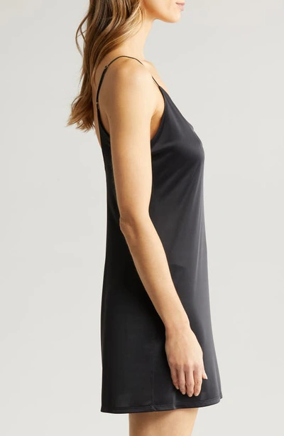 Shop Natori Feathers Essentials Satin Chemise In Black