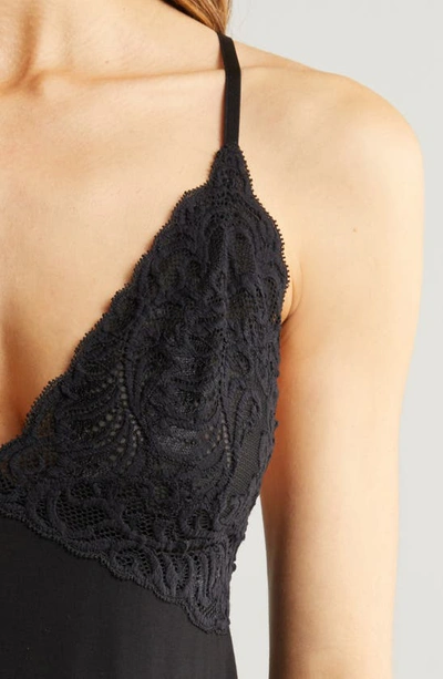 Natori Feathers Essentials Lace Chemise In Black