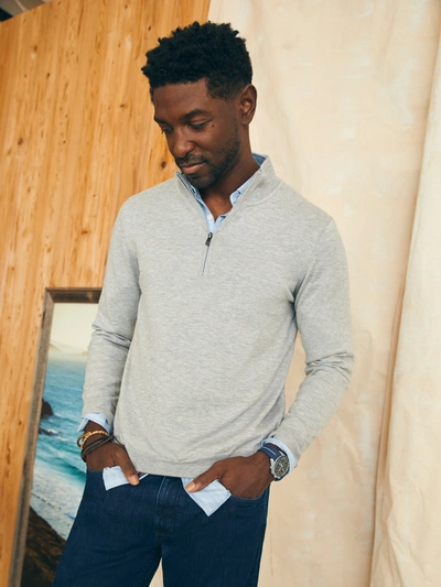 Faherty Movement&trade; Quarter Zip Sweater In Mineral Grey Heather