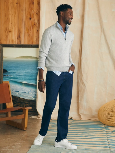 Faherty Movement&trade; Quarter Zip Sweater In Mineral Grey Heather