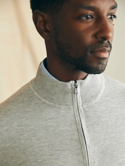 Faherty Movement&trade; Quarter Zip Sweater In Mineral Grey Heather