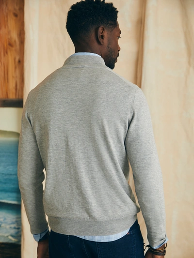 Faherty Movement&trade; Quarter Zip Sweater In Mineral Grey Heather