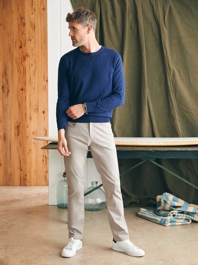 Faherty Movement&trade; Crewneck Sweater Heather In Marine Navy Heather