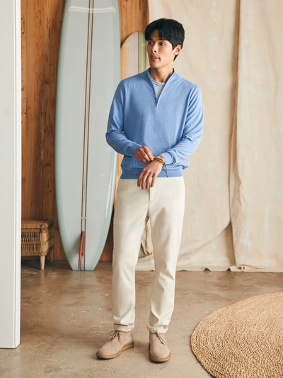 Shop Faherty Movement&trade; Quarter Zip Sweater (tall) In Azure Sky Heather