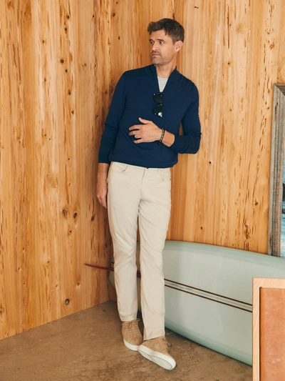 Shop Faherty Movement&trade; Quarter Zip Sweater (tall) In Marine Navy Heather